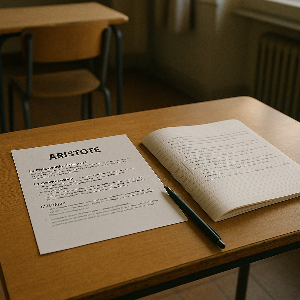 Aristote fiche PDF : l’essentiel à réviser pour le bac