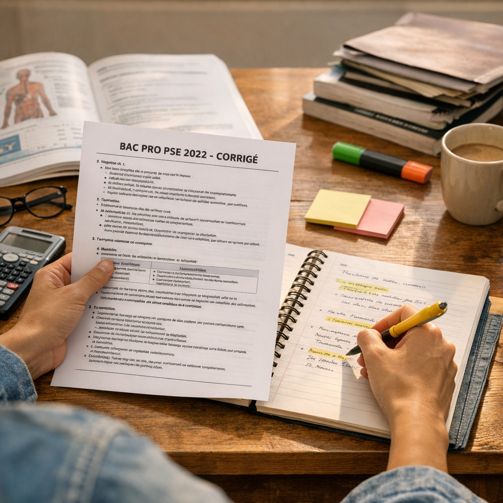 Comment utiliser le corrigé du bac pro PSE 2022 pour réviser efficacement