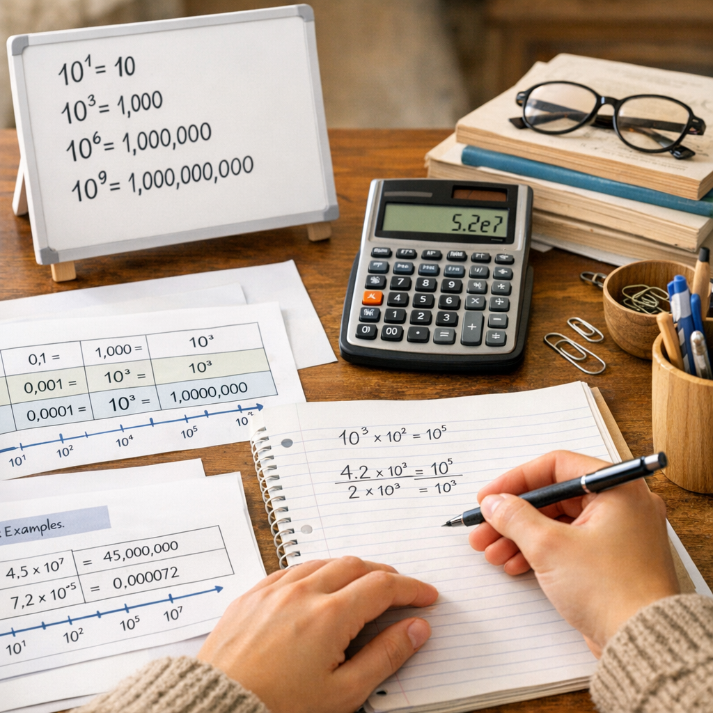 Calculer avec les puissances de 10 : méthode pas à pas