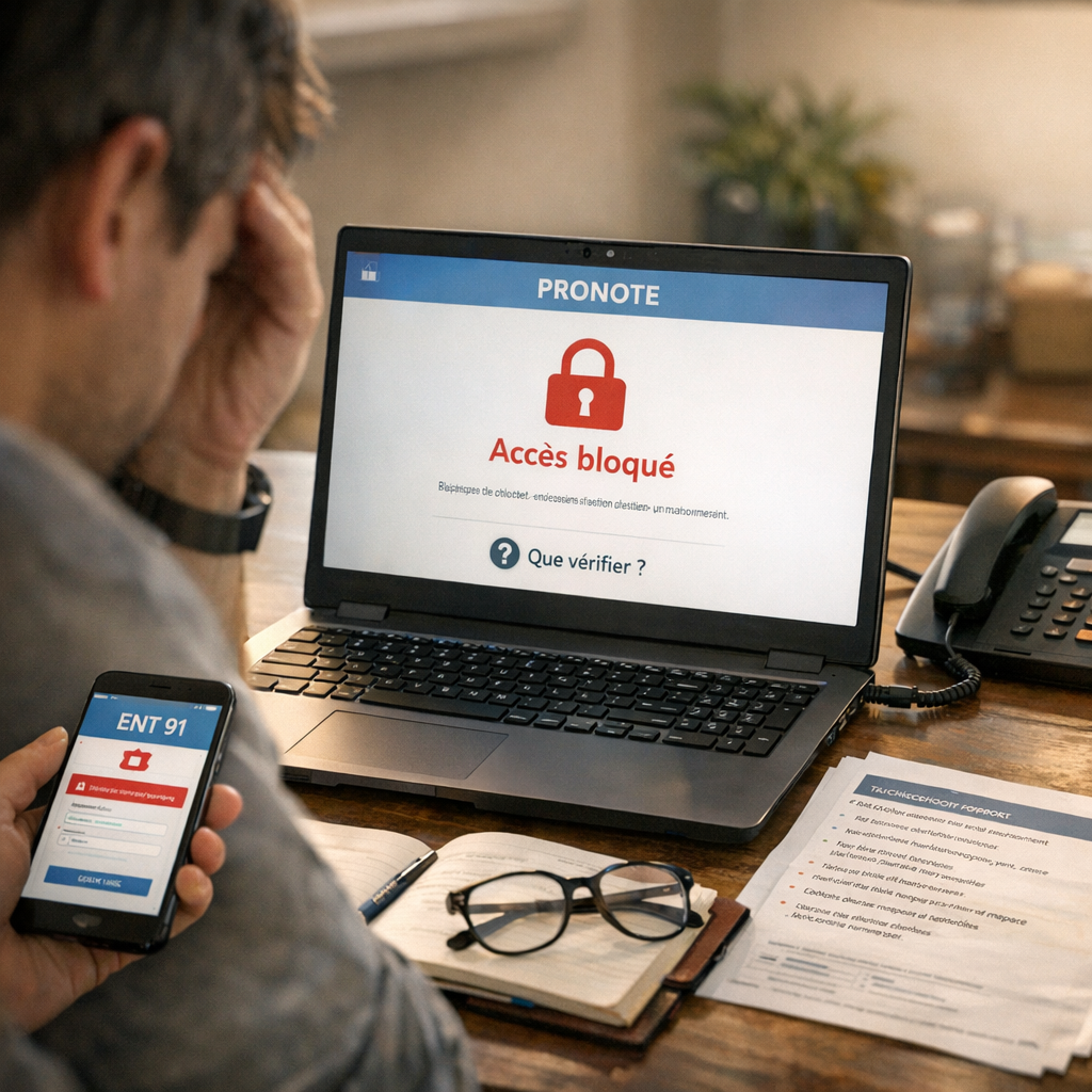 PRONOTE, accès bloqué et assistance : que vérifier ?