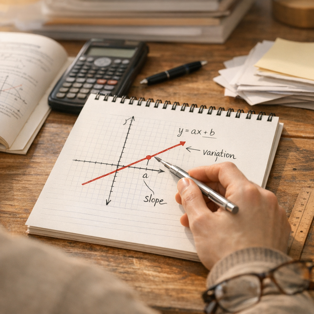 Représentation graphique, variation et signe : lire vite une droite