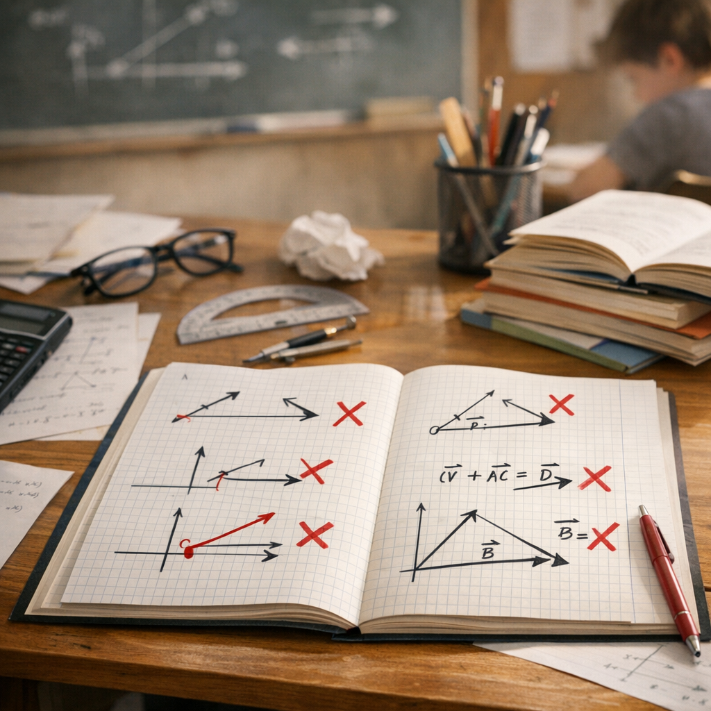 Erreurs fréquentes sur les vecteurs&nbsp;: les 7 pièges qui coûtent des points