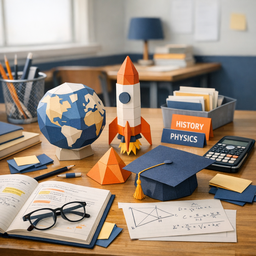 Papercraft 3D au lycée : réviser le bac autrement