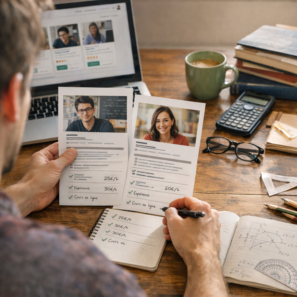 Prix, profil du prof et premier contact : comment comparer les offres