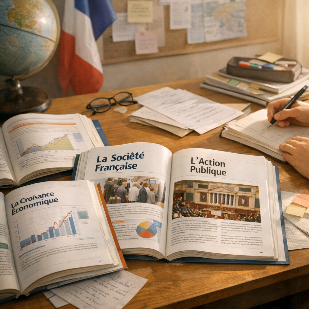 Quels chapitres expliquent la croissance, la société française et l’action publique au bac ?