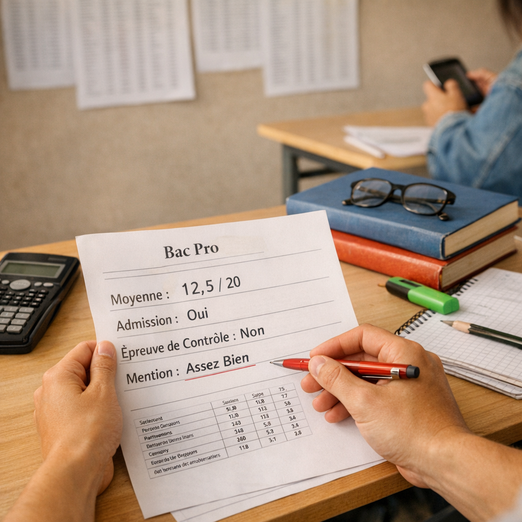 Lire le résultat : moyenne, admission, épreuve de contrôle et mention